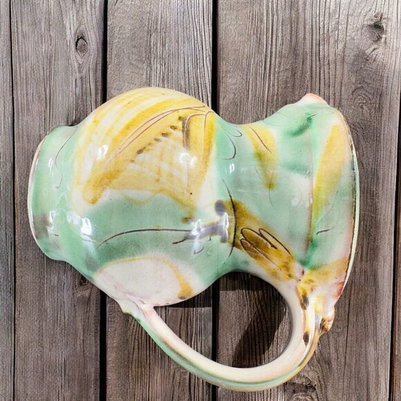 Vintage Italian Pottery Pitcher Carafe Hand Made Ceramic Made In Italy Decor VTG - Picture 2 of 16